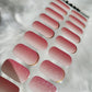 Glamberry berry pink gradient glitter semi-cured gel nail strips by LAVU