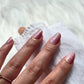 Glamberry berry pink gradient glitter semi-cured gel nail strips by LAVU