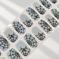 Silver Web holographic spiderweb Halloween semi-cured gel nail strips by LAVU