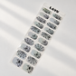 Silver Web holographic spiderweb Halloween semi-cured gel nail strips by LAVU