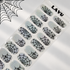 Silver Web holographic spiderweb Halloween semi-cured gel nail strips by LAVU