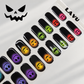 Spooky Glow colourful ghost and pumpkin Halloween semi-cured gel nail strips by LAVU