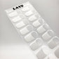 White French with silver glitter line semi-cured gel nail strips by LAVU